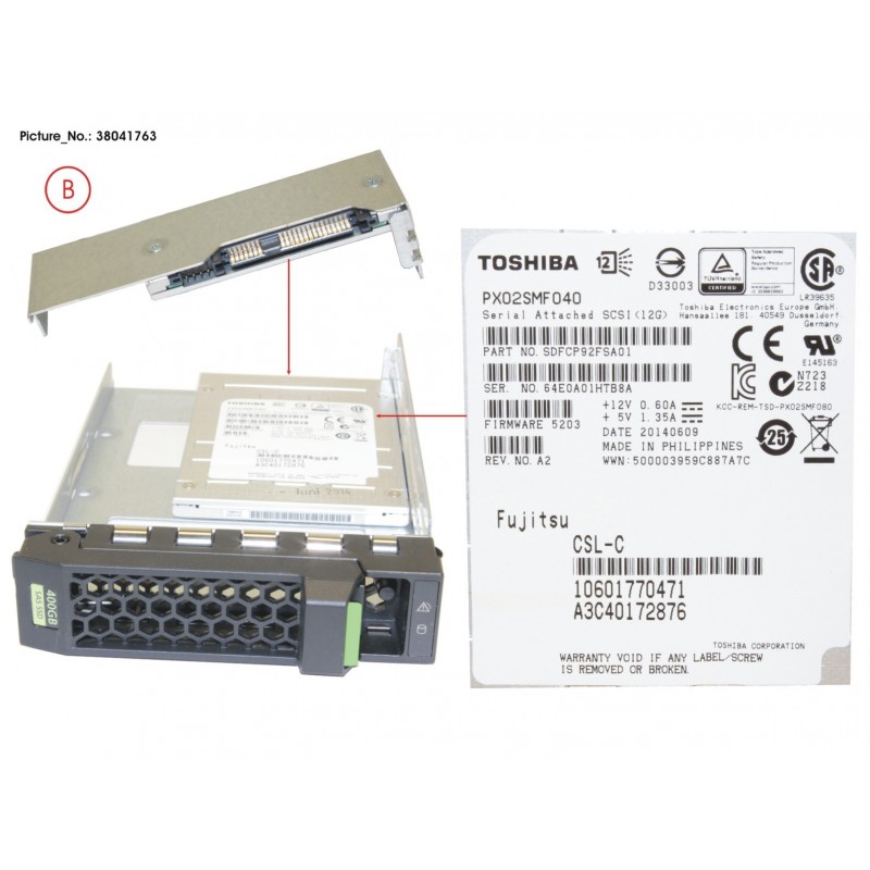 38041763 - SSD SAS 12G 400GB MAIN 3.5' H-P EP