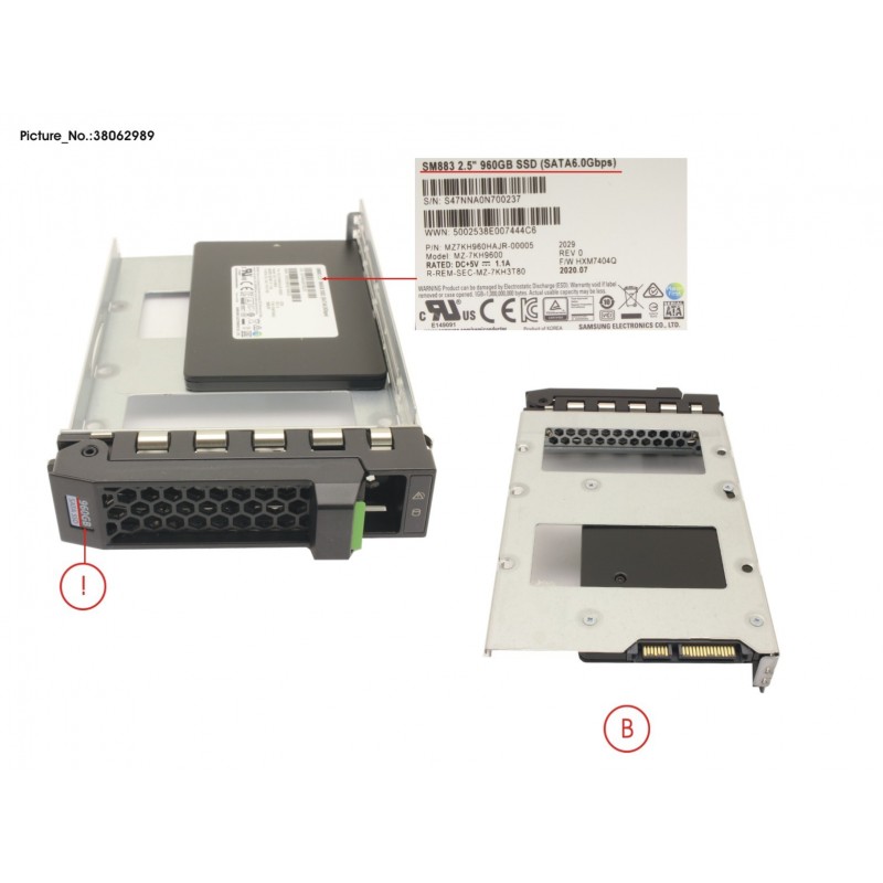 38062989 - SSD SATA 6G 960GB MIXED-USE 3.5' H-P EP