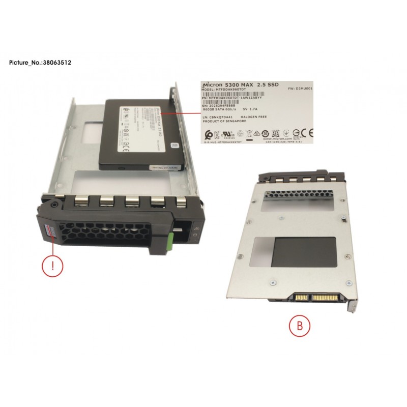 38063512 - SSD SATA 6G 960GB MU SFF IN LFF SLIM