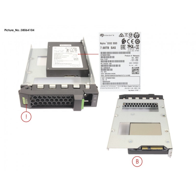 38064104 - SSD SAS 12G RI 7.68TB IN LFF SLIM