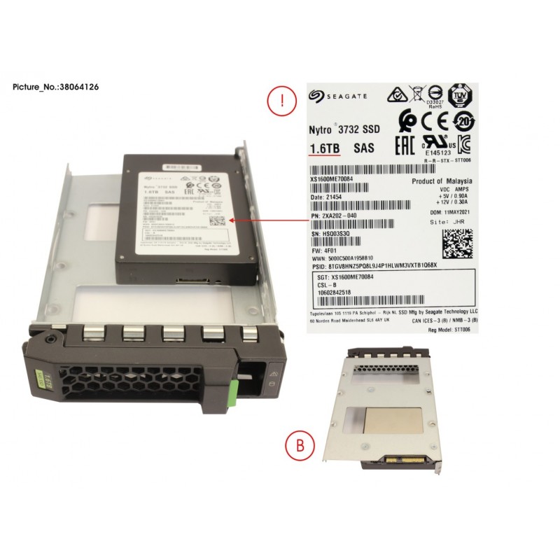 38064126 - SSD SAS 12G WI 1.6TB IN LFF SLIM