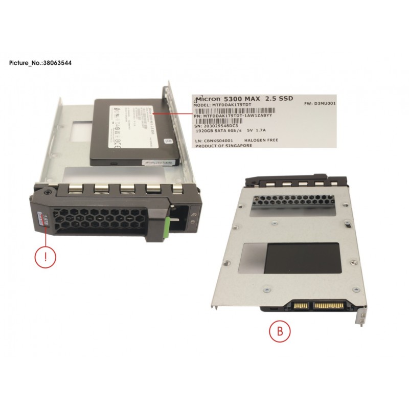 38063544 - SSD SATA 6G 1.92TB MU SFF IN LFF SLIM