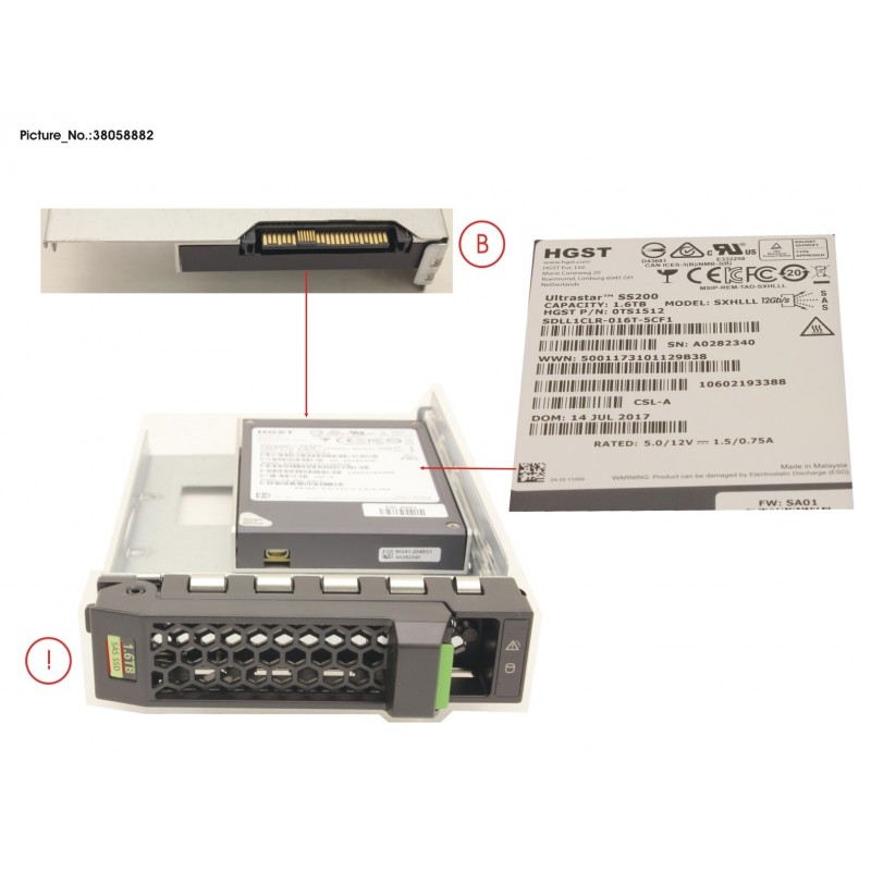 38058882 - SSD SAS 12G 1.6TB MIXED-USE 3.5' H-P EP