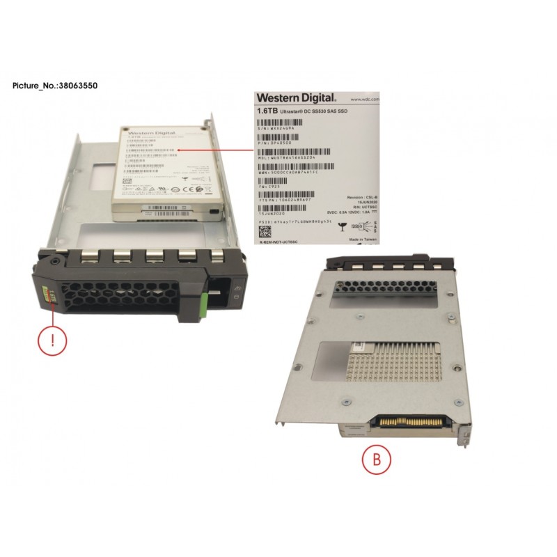 38063550 - SSD SAS 12G 1600GB MU SFF IN LFF NEXPDES