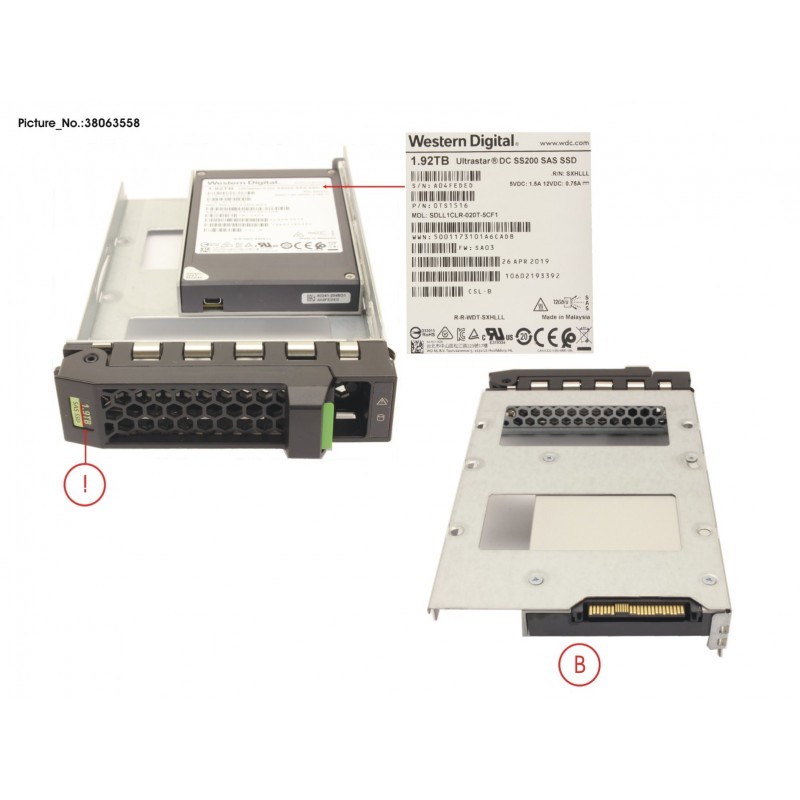 38063558 - SSD SAS 12G 1920GB RI SFF IN LFF NEXPDES