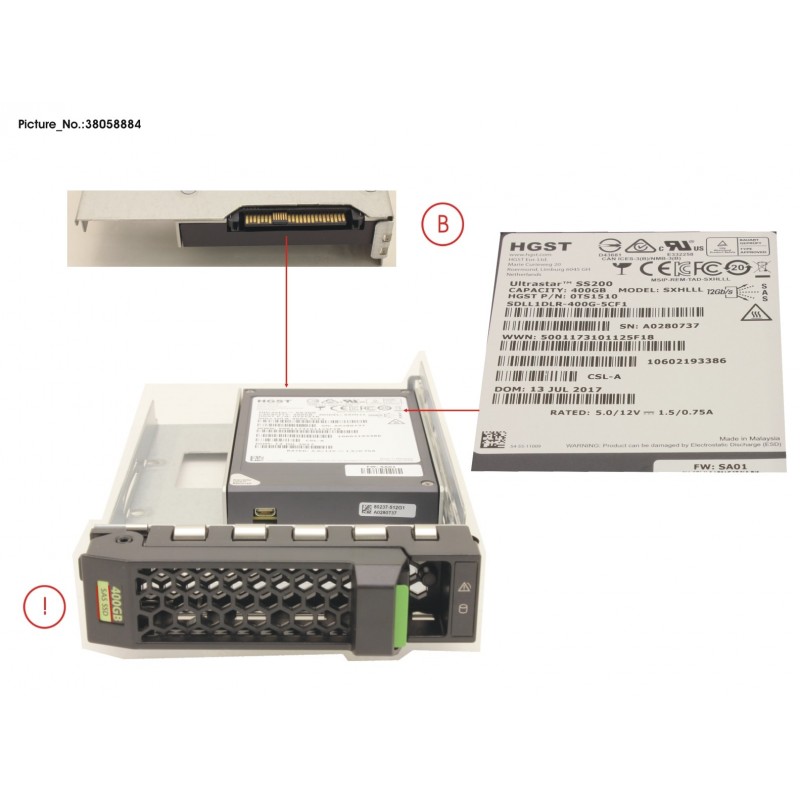 38058884 - SSD SAS 12G 400GB MIXED-USE 3.5' H-P EP