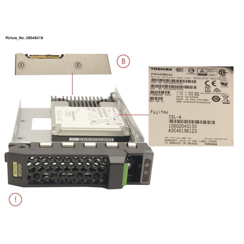 38048418 - SSD SAS 12G 400GB WRITE-INT. 3.5' H-P EP