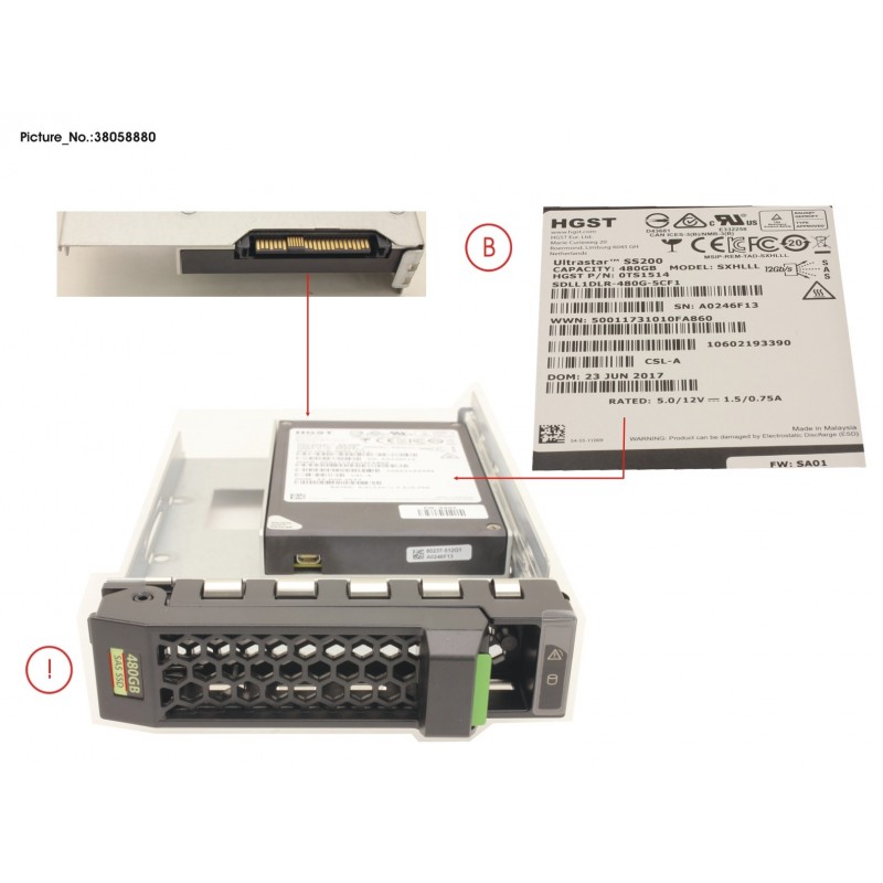 38058880 - SSD SAS 12G 480GB READ-INT. 3.5' H-P EP