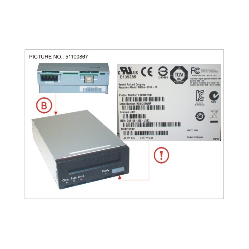 38018915 - TAPE KIT DDS GEN6 80GB USB 3.5' INTERN