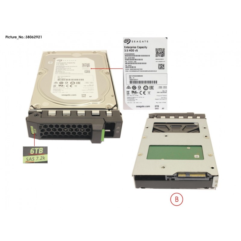 38062921 - HD SAS 12G 6TB 7.2K 512E HOT PL 3.5' BC