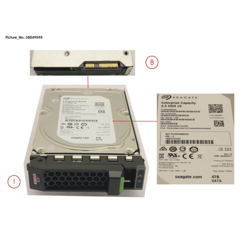 38049595 - HD SATA 6G 4TB 7.2K HOT PL 3.5' BC