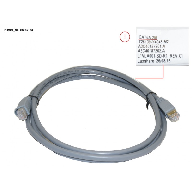 38046142 - CABLE CAT 6A, RJ45, 2M