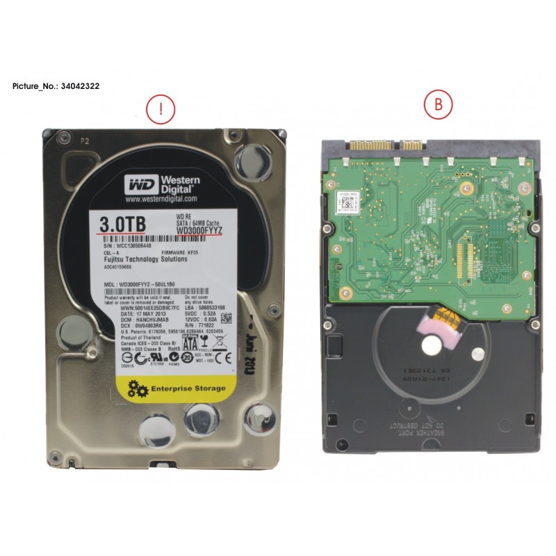 34042322 - HDD 3TB BC-SATA S3 7.2K 3.5'