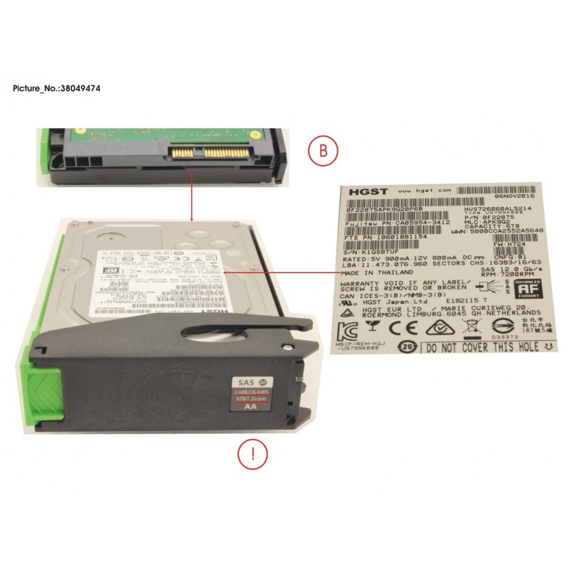 38049474 - DX S4 HDDE HD DRIVE 6TB 7.2K