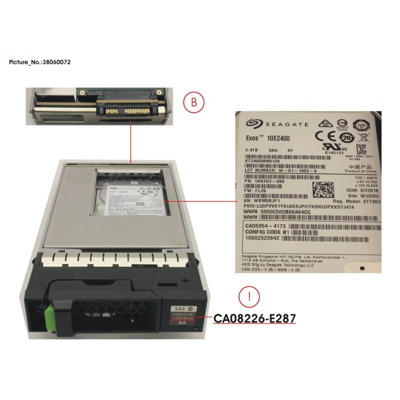 38060072 - DX60 S4 HD DRIVE 3.5' 2.4TB 10K