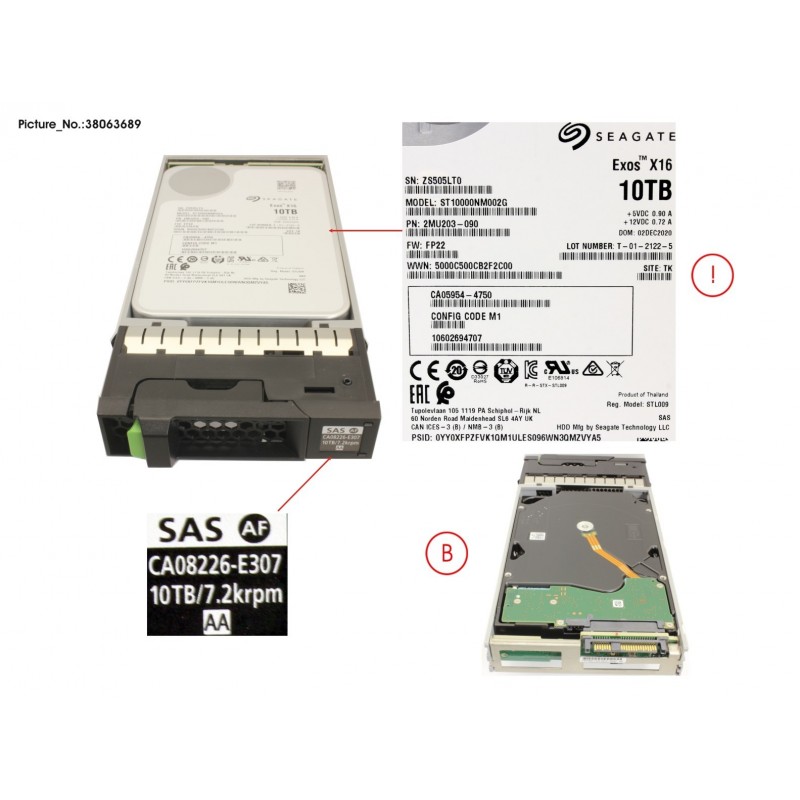 38063689 - "DX NLSAS HD DRIVE 3.5"" 10TB 7.2K"