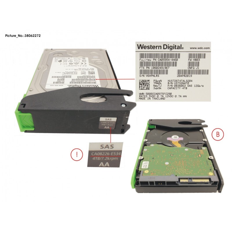 38062272 - DX S3/S4 HDDE HD DRIVE 4TB 7.2K