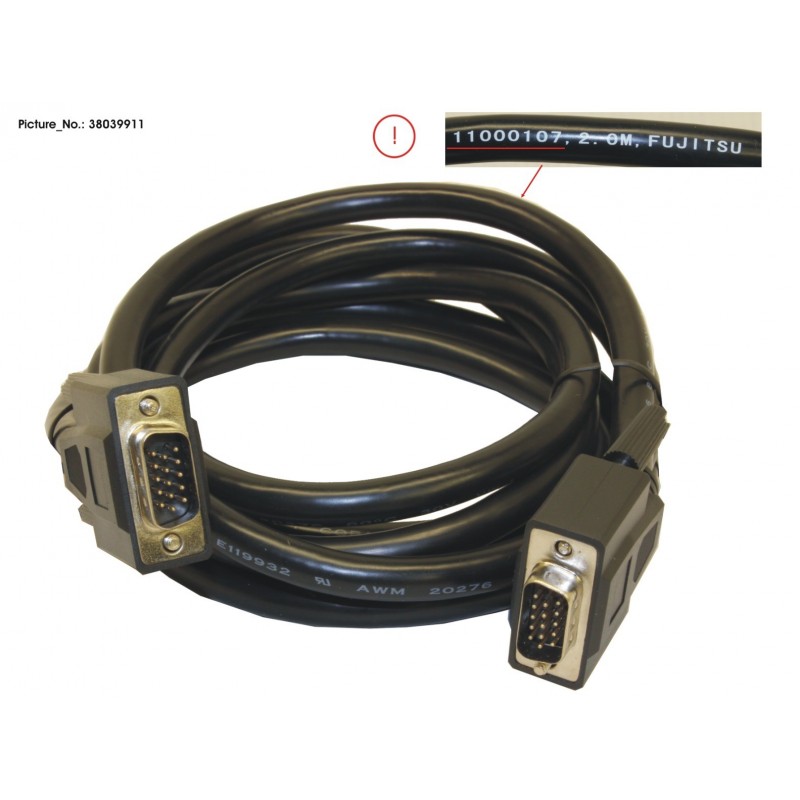 38039911 - D22,25,72&75 VGA CABLE 2.0M BLACK