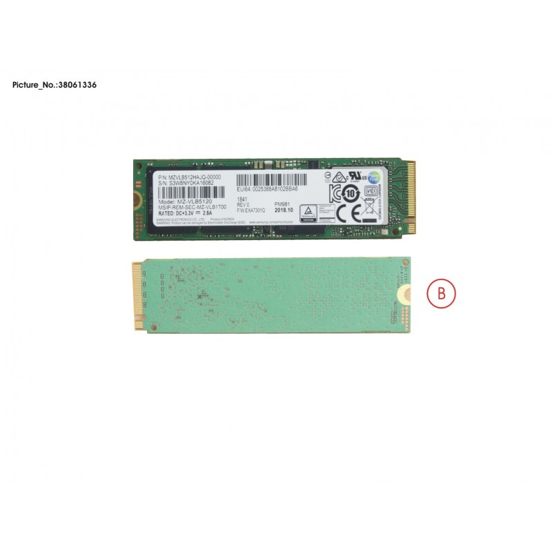 38061336 - SSD PCIE 512GB M.2 NVME