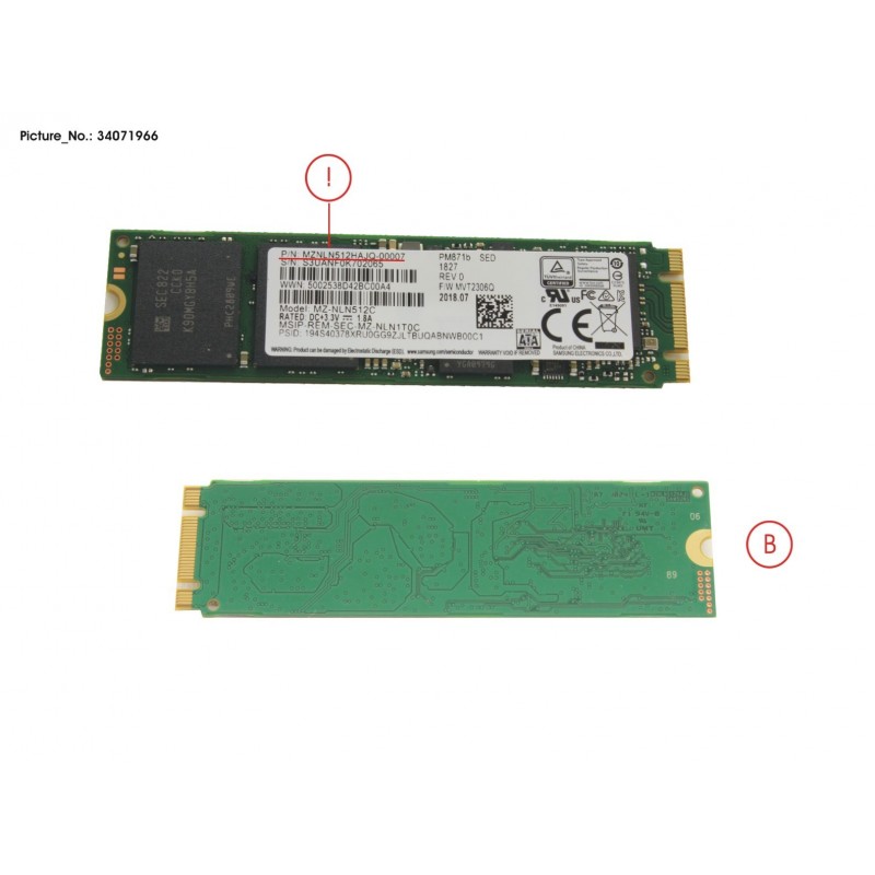 34071966 - SSD S3 M.2 2280 PM871B 512GB(OPAL)