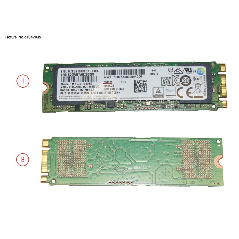 34049035 - SSD S3 M.2 2280 PM871 128GB (OPAL)