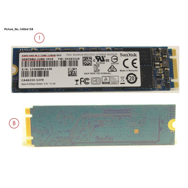 34066158 - SSD S3 M.2 2280 X400 128GB (OPAL)