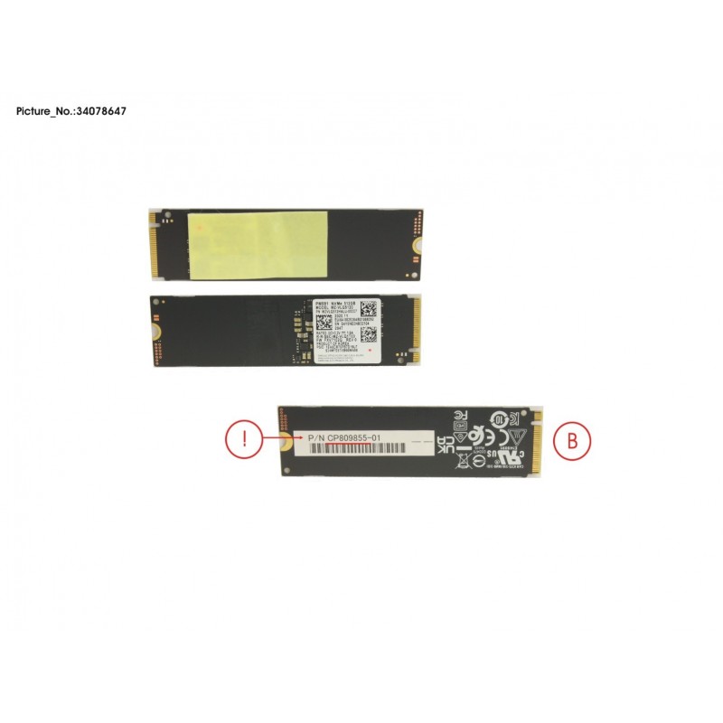 34078647 - SSD PCIE M.2 PM991 512GB(SED) W/ RUBBER