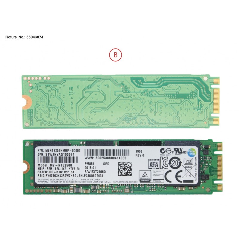 38043874 - SSD NGFF PM851 256GB (OPAL)
