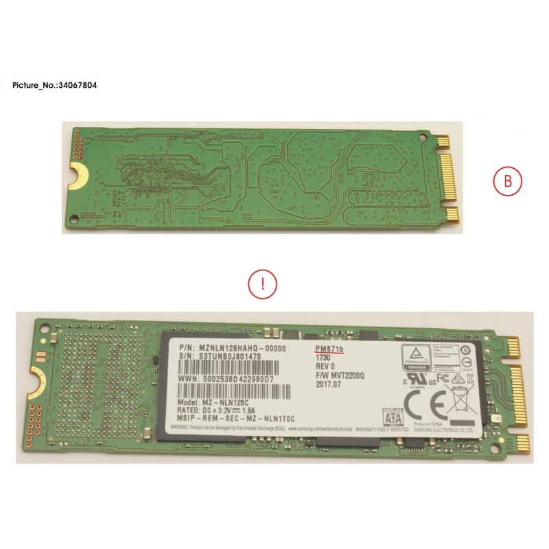 34067804 - SSD S3 M.2 2280 PM871B 128GB