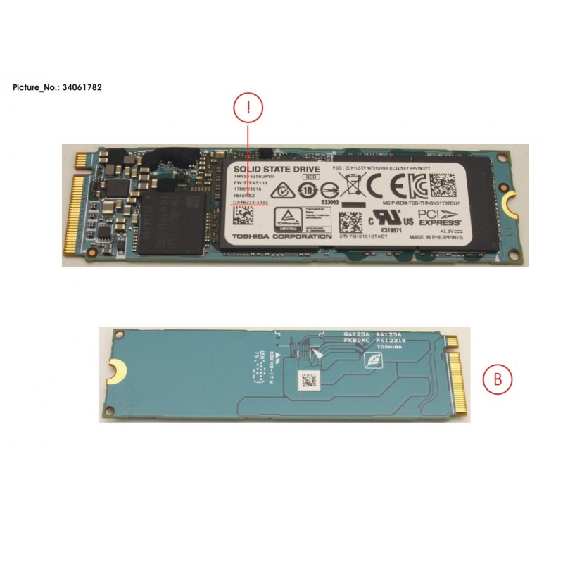 34061782 - SSD PCIE M.2 2280 256GB TOS (OPAL)