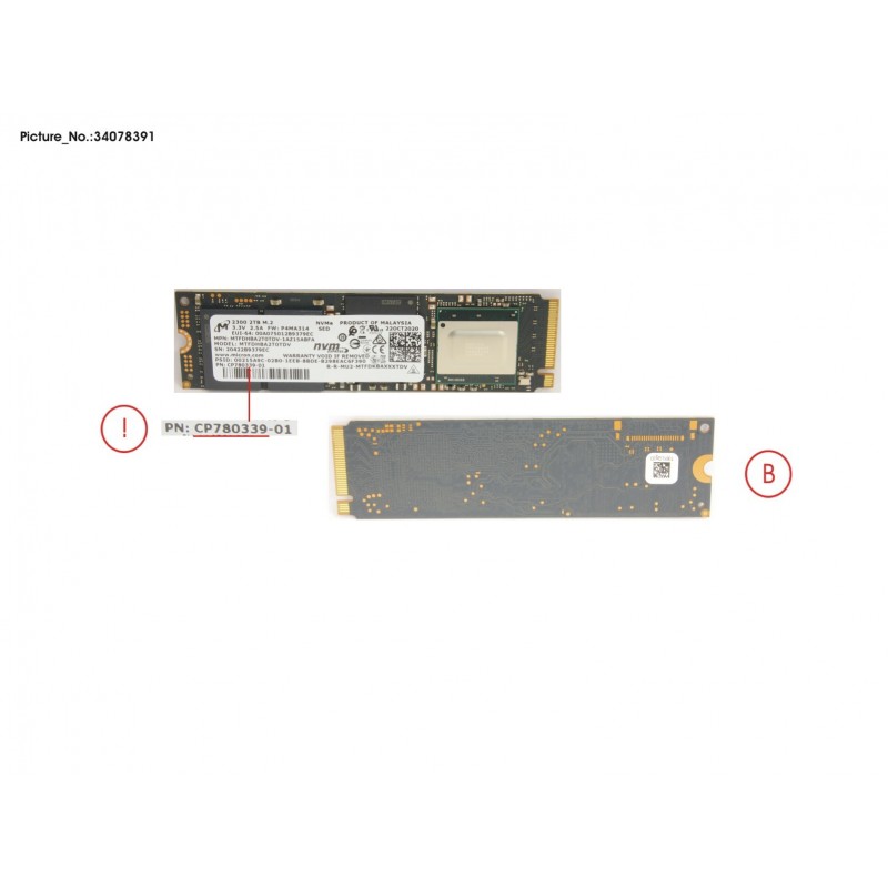 34078391 - SSD PCIE M.2 2300 2TB (FED)