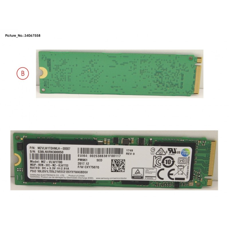 34067558 - SSD PCIE M.2 2280 PM961 1TB(FDE)