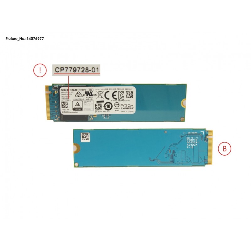 34076977 - SSD PCIE M.2 BG4 512GB(FED)