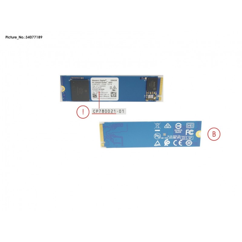 34077189 - SSD PCIE M.2 SN530 256GB (NON-SED)