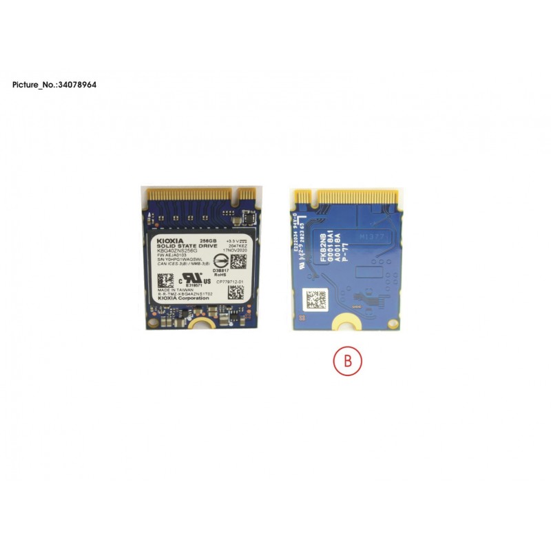 34078964 - SSD PCIE M.2 2230 256GB BG4