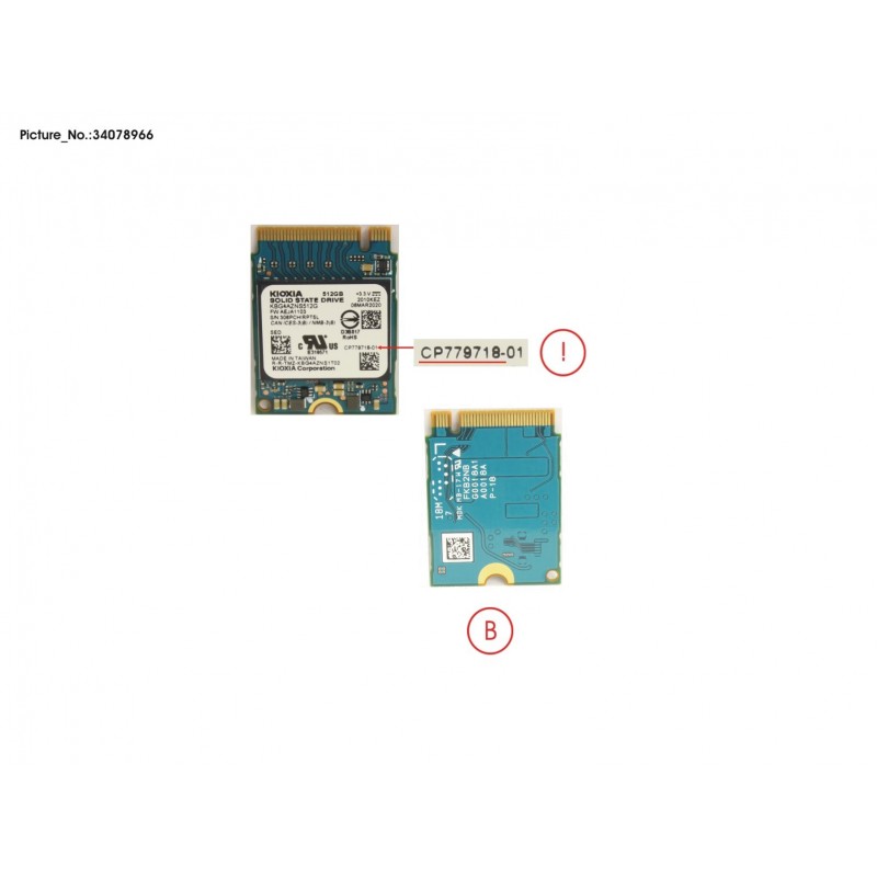 34078966 - SSD PCIE M.2 2230 512GB BG4 (SED)