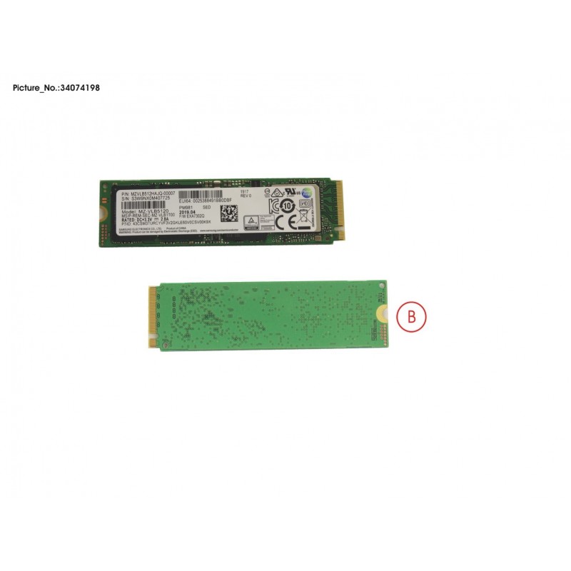 34074198 - SSD PCIE M.2 2280 PM981 512GB(FDE)