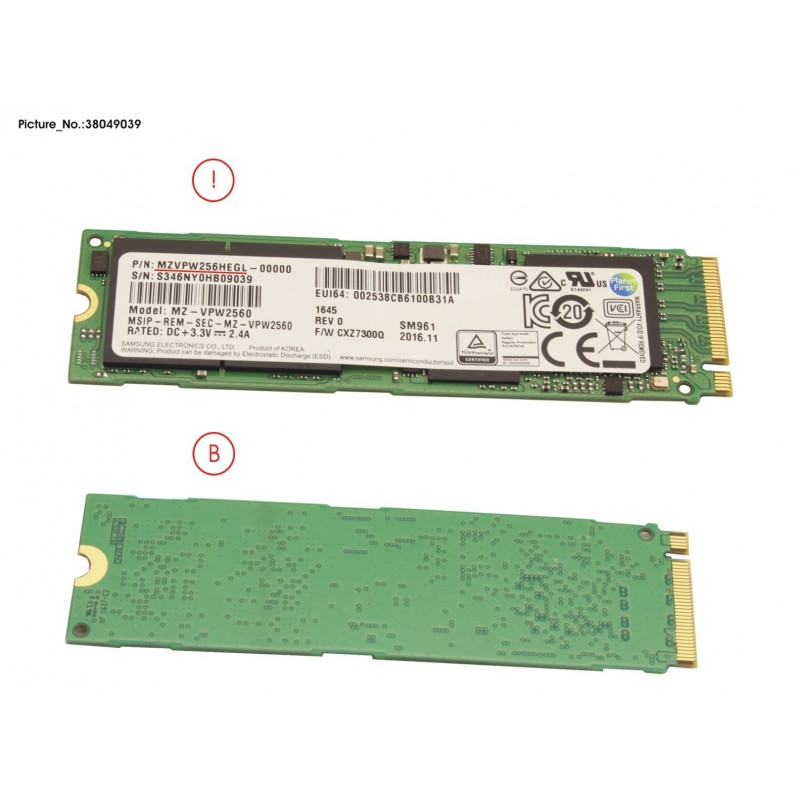 38049039 - SSD PCIE M.2 2280 256GB