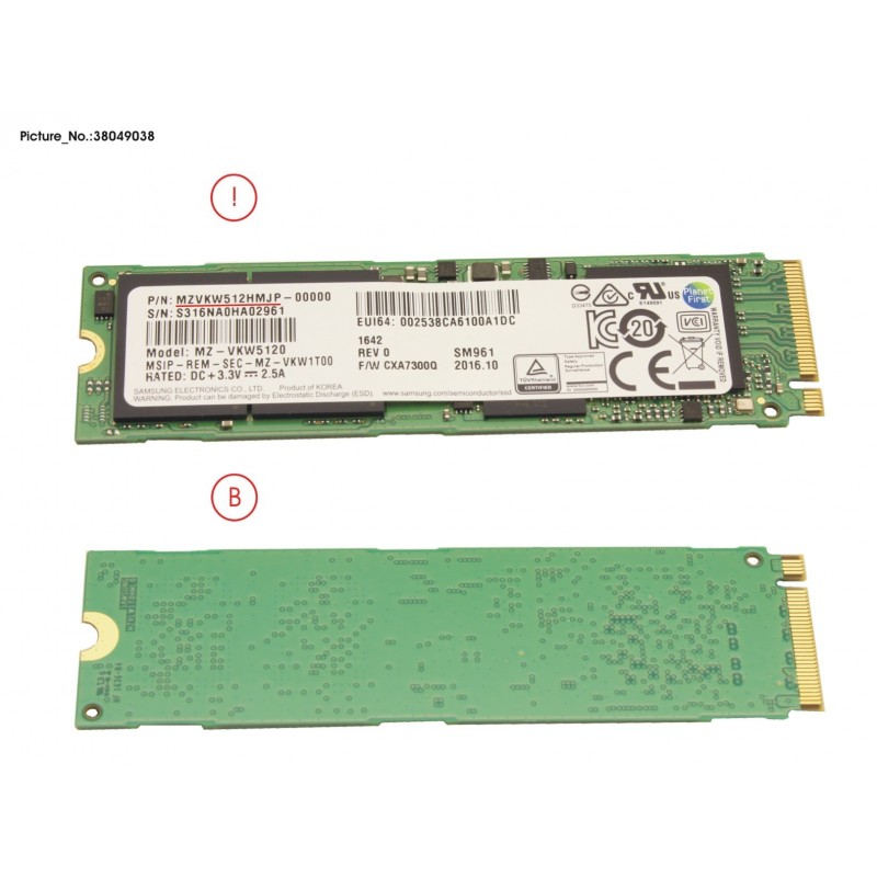 38049038 - SSD PCIE M.2 2280 512GB