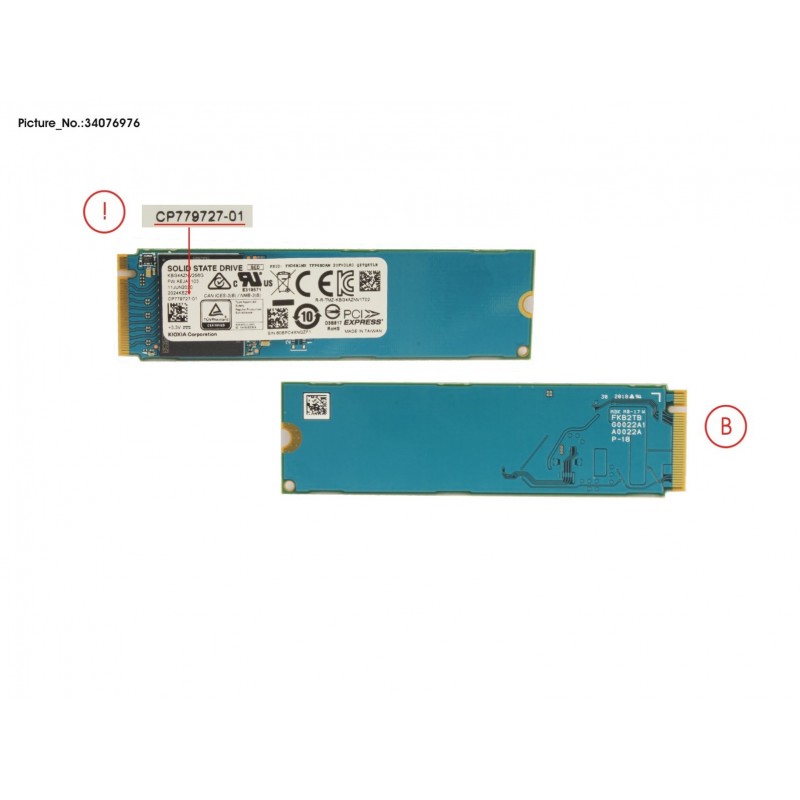 34076976 - SSD PCIE M.2 BG4 256GB(SED)