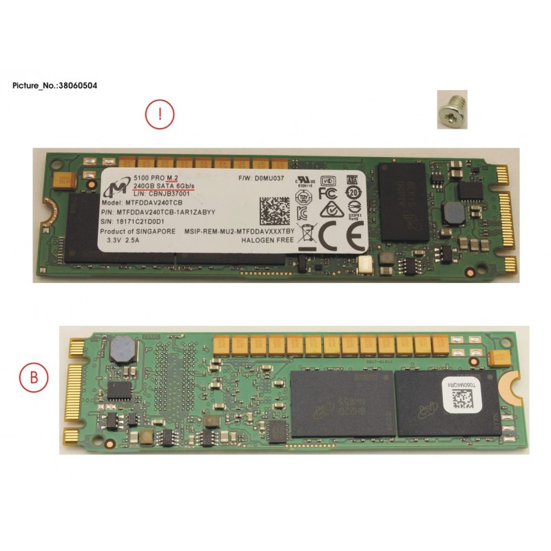 38060504 - SSD SATA 6G 240GB M.2 N H-P FOR VMWARE