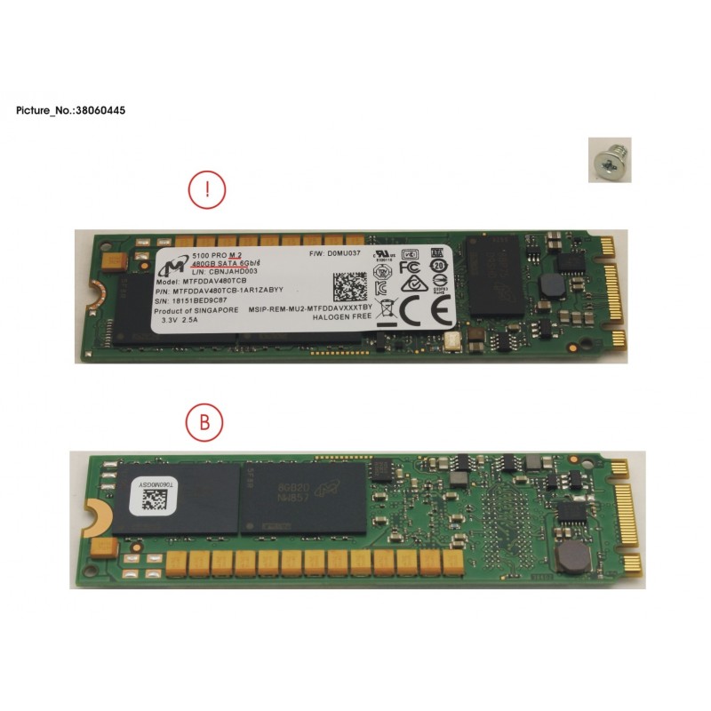 38060445 - SSD SATA 6G 480GB M.2 N H-P