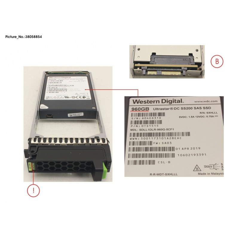 38058854 - JX40 S2 MLC SSD 960GB 1DWPD SPARE