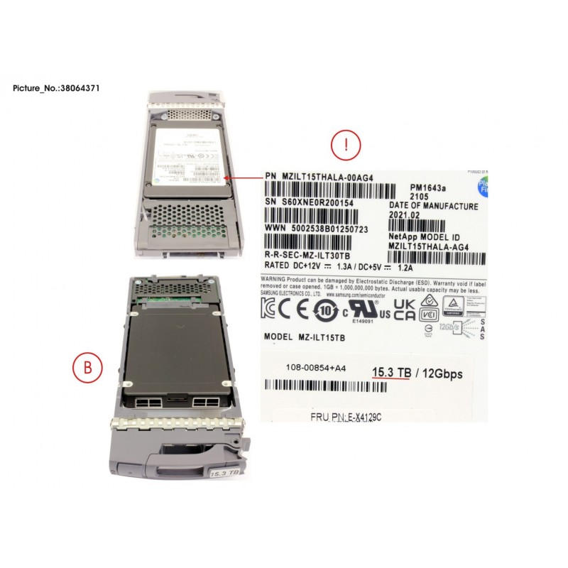 38064371 - SSD,15.3TB,12GB,NON-FDE,DE224C