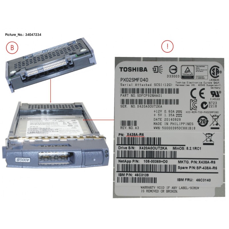 34047234 - SSD, 400GB, DS224X