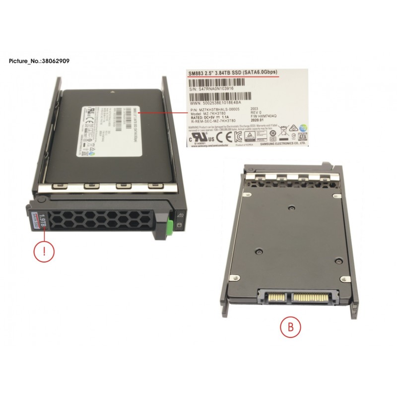 38062909 - SSD SATA 6G 3.84TB MIXED-USE 2.5' H-P EP