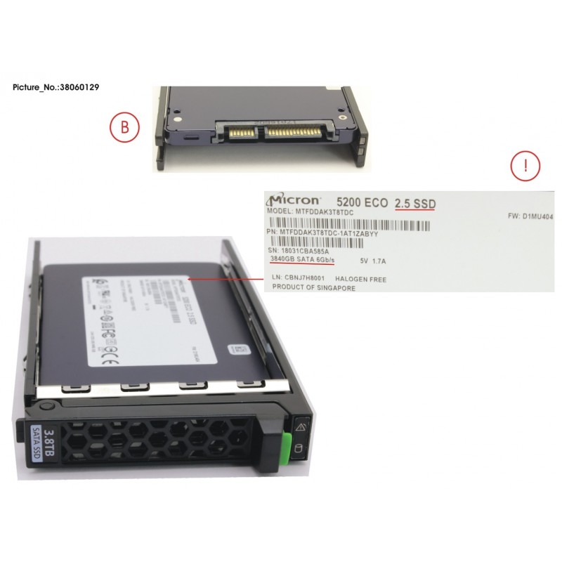 38060129 - SSD SATA 6G 3.84TB READ-INT. 2.5' H-P EP