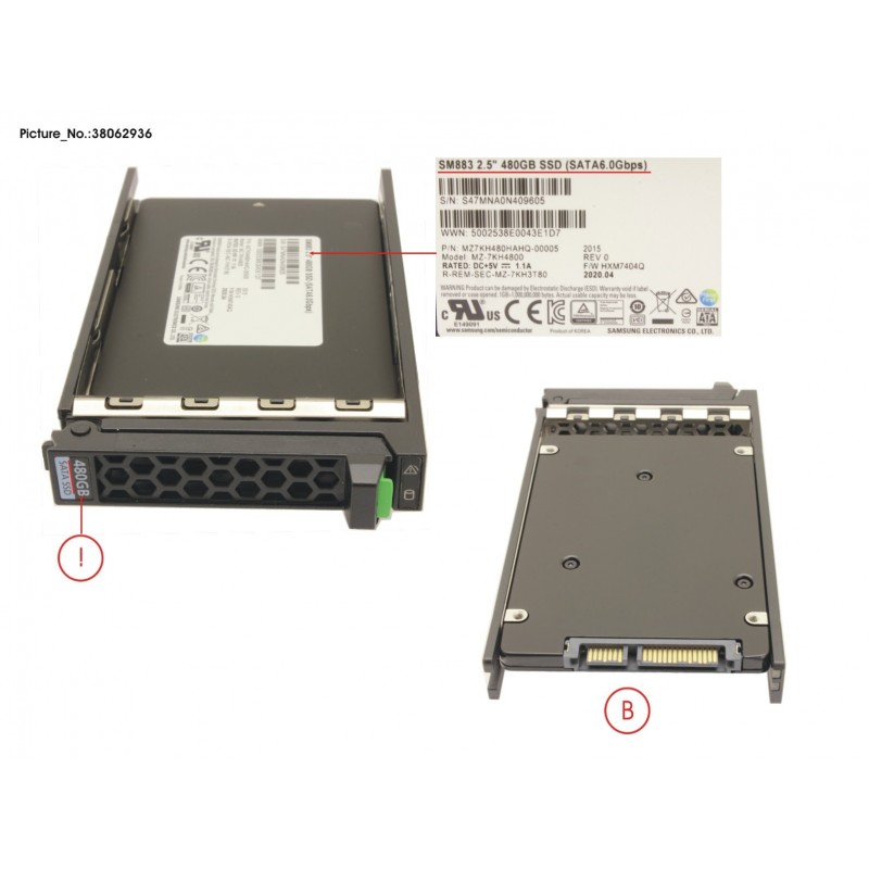 38062936 - SSD SATA 6G 480GB MIXED-USE 2.5' H-P EP