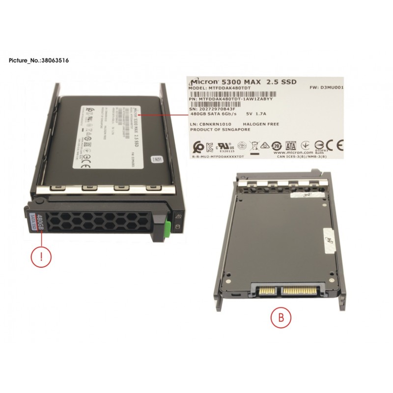 38063516 - SSD SATA 6G 480GB MU SFF SLIM