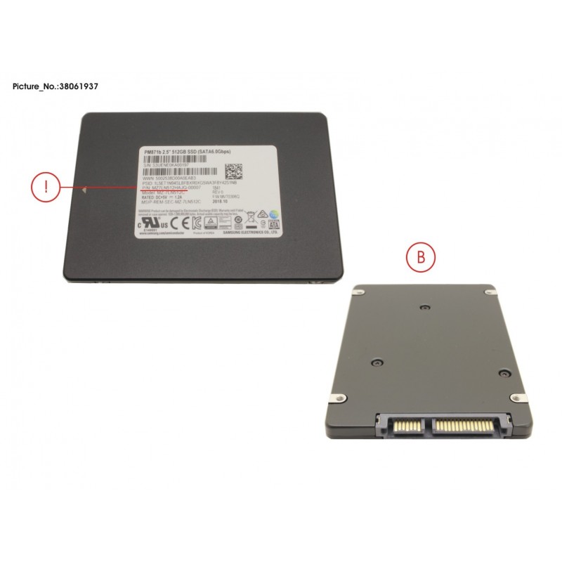 38061937 - SSD S3 512GB 2.5 SATA/UGS(FDE) (7MM)